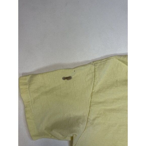 VINTAGE Fish Pocket Graphic 1986 T-shirt Men XL Yellow USA 80s Single Stitch - Picture 5 of 10